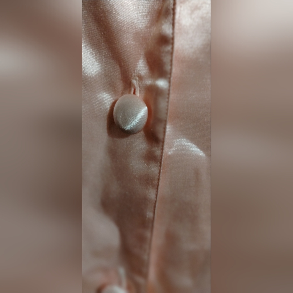 90s Victorias Secret Womens Small Lace Collar Pink Satin Button Nightgown, 1990s - Picture 3 of 5